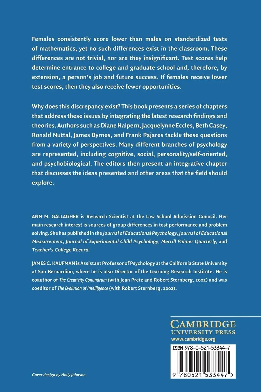 Rückseite: 9780521533447 | Gender Differences in Mathematics | Ann Gallagher (u. a.) | Buch