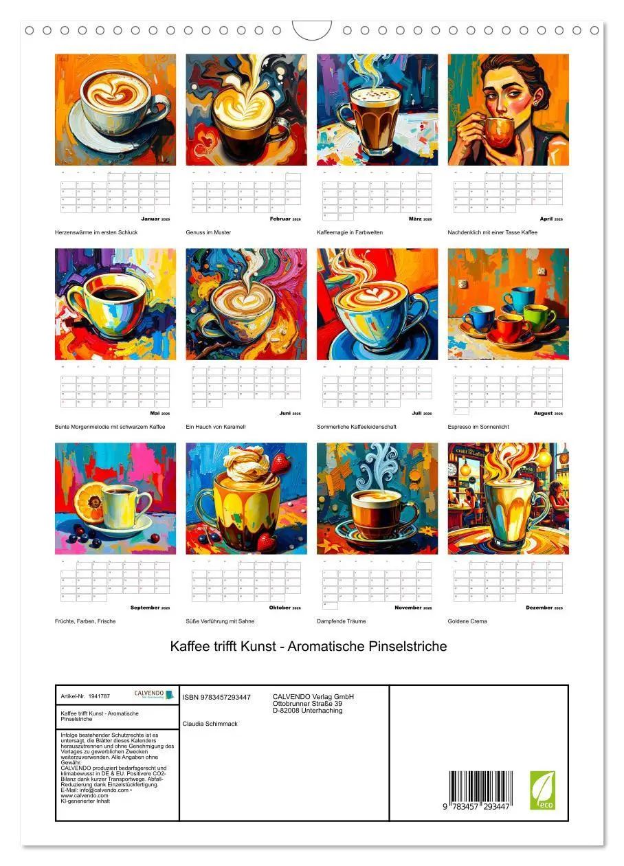 Bild: 9783457293447 | Kaffee trifft Kunst - Aromatische Pinselstriche (Wandkalender 2026...