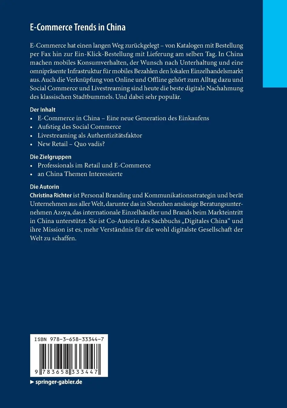 Rückseite: 9783658333447 | E-Commerce Trends in China | Christina Richter | Taschenbuch | Deutsch