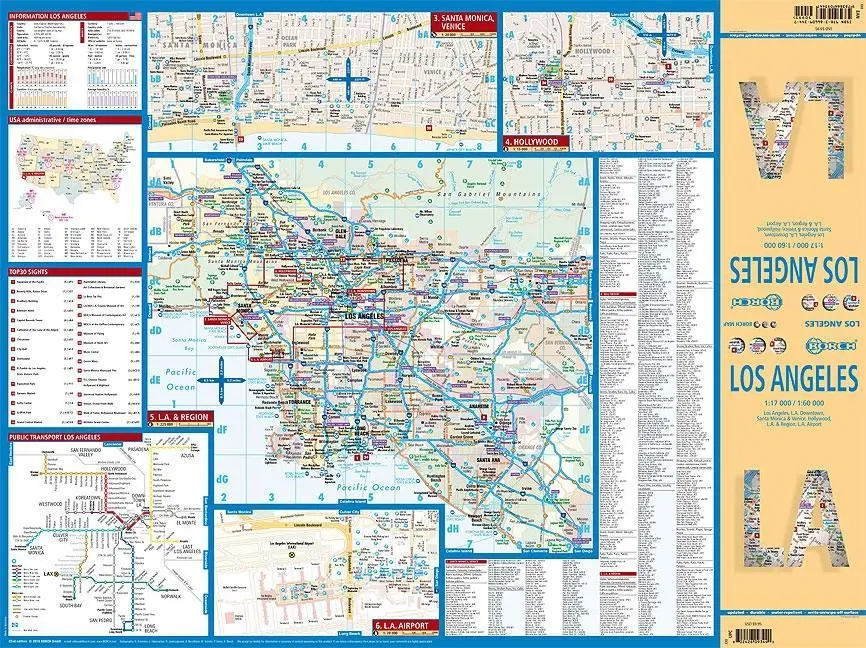 Bild: 9783866093447 | Los Angeles 1 : 17 000 / 1 : 60 000 | (Land-)Karte | Borch Maps | 2 S.