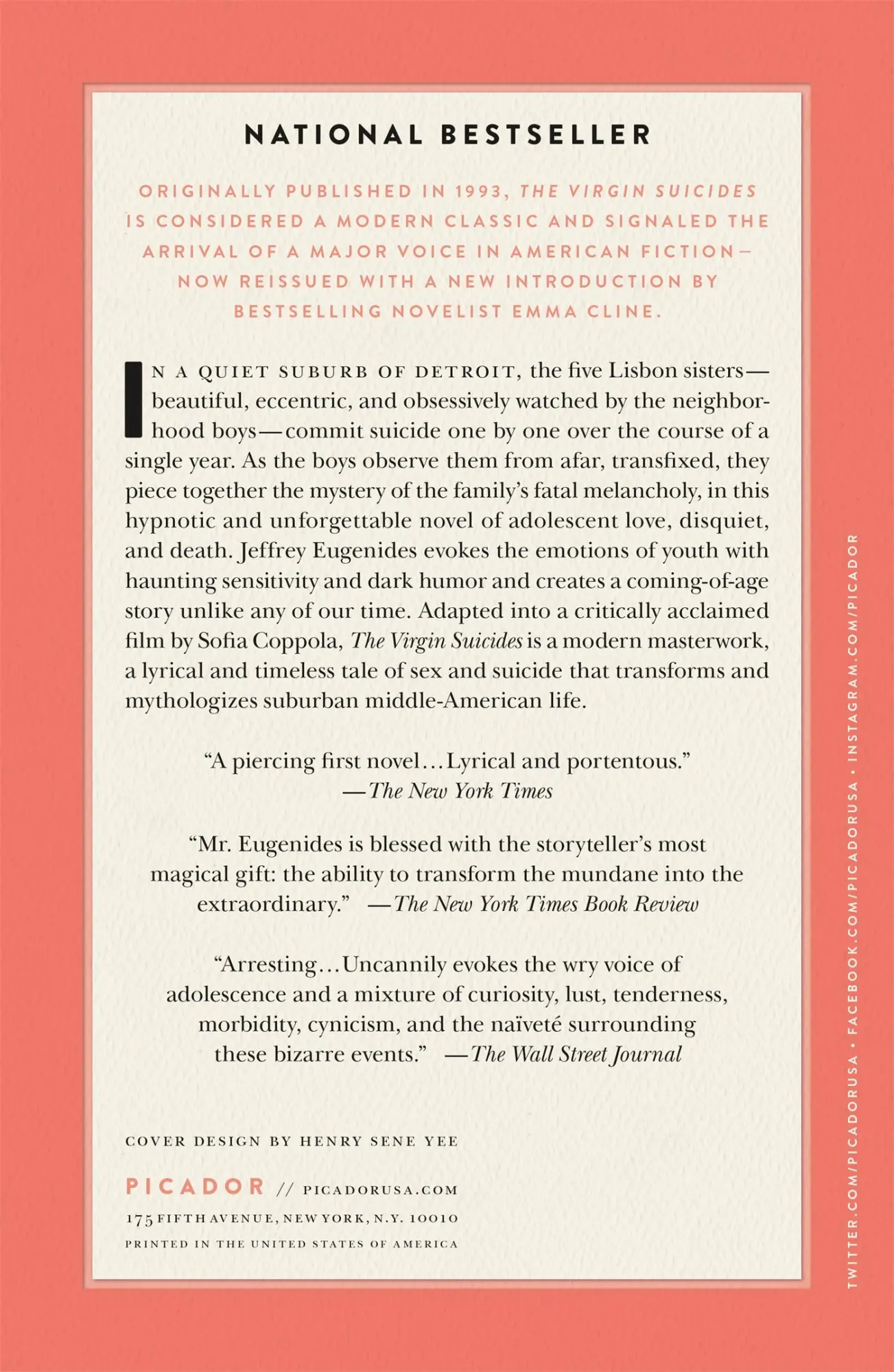 Rückseite: 9781250303547 | The Virgin Suicides (Twenty-Fifth Anniversary Edition) | A Novel