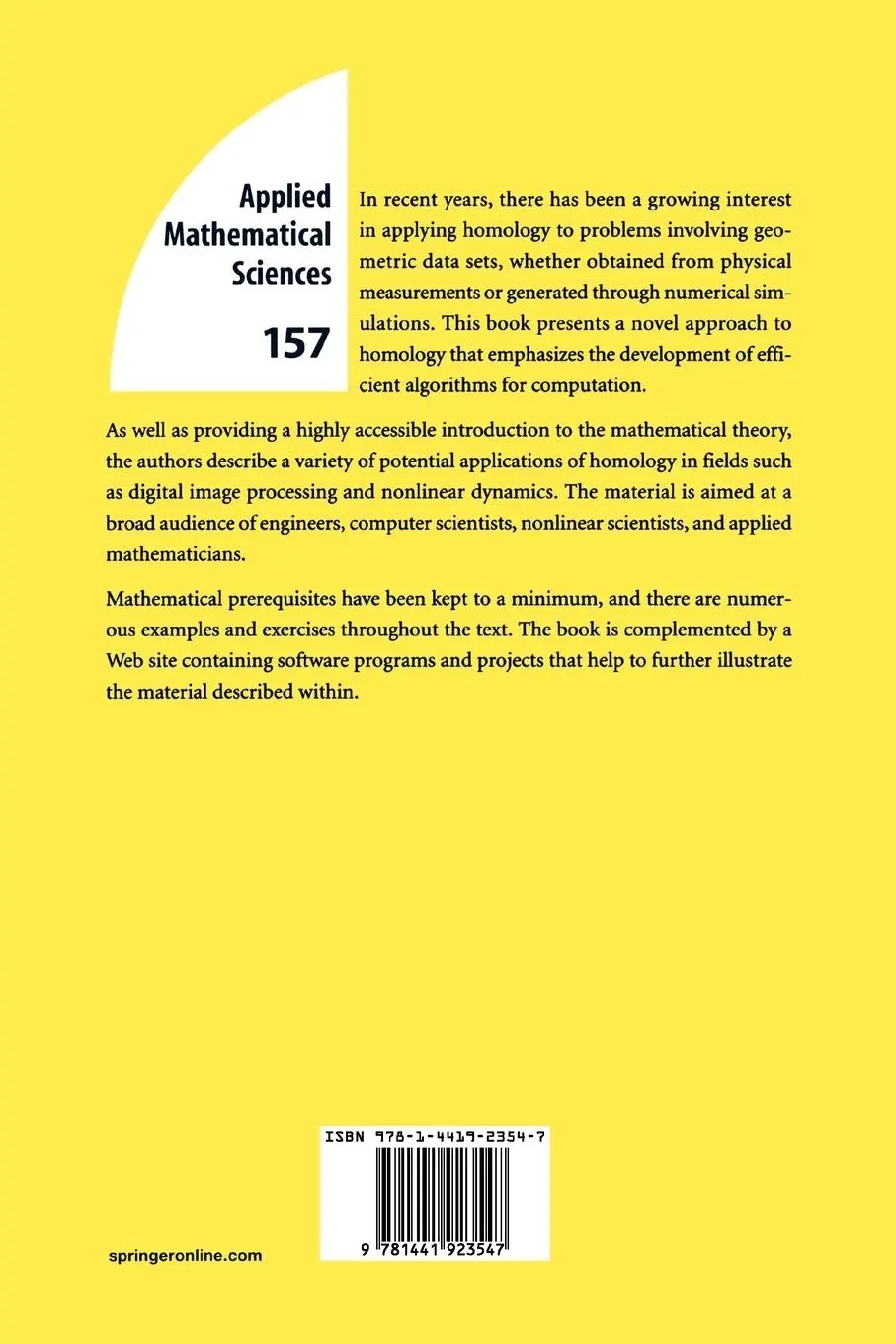 Rückseite: 9781441923547 | Computational Homology | Tomasz Kaczynski (u. a.) | Taschenbuch | 2010