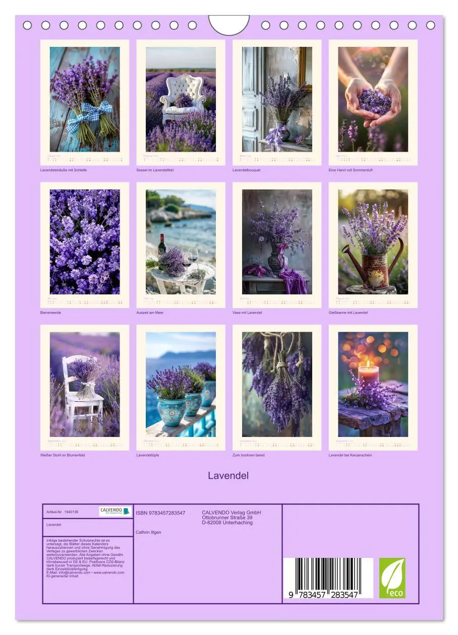Bild: 9783457283547 | Lavendel (Wandkalender 2026 DIN A4 hoch), CALVENDO Monatskalender