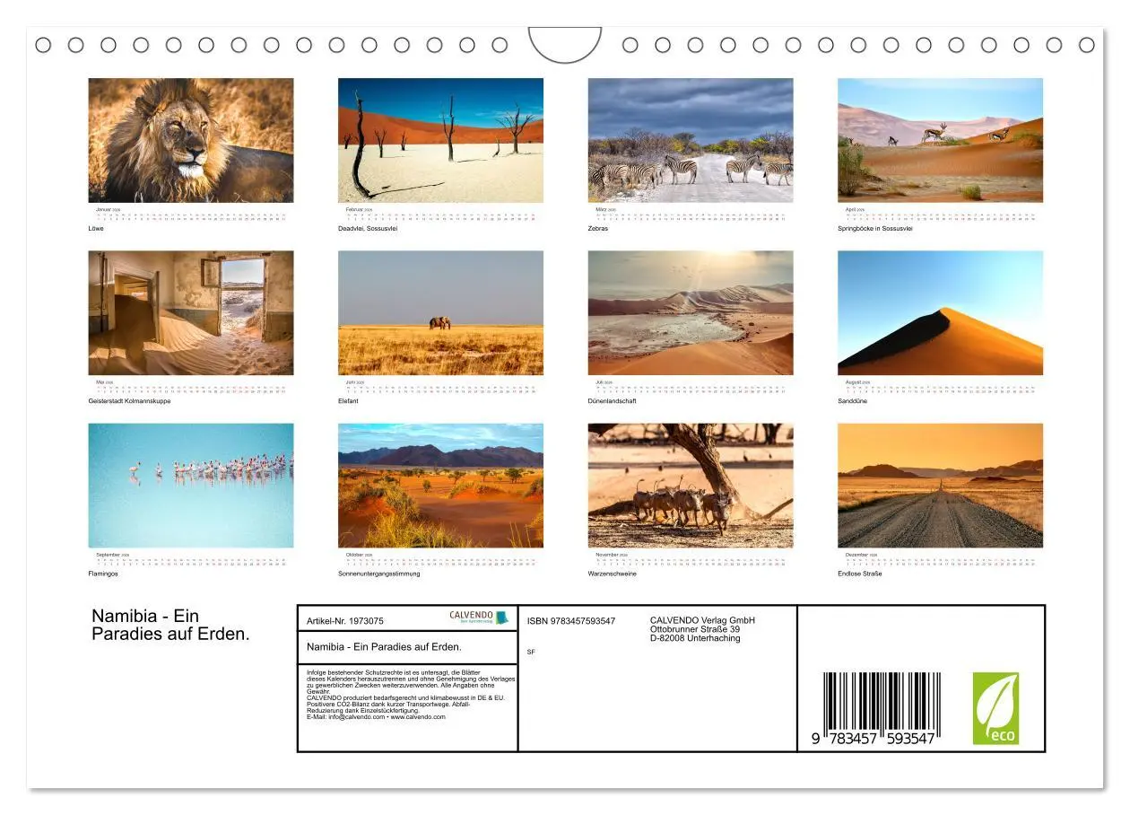 Bild: 9783457593547 | Namibia - Ein Paradies auf Erden. (Wandkalender 2026 DIN A4 quer),...