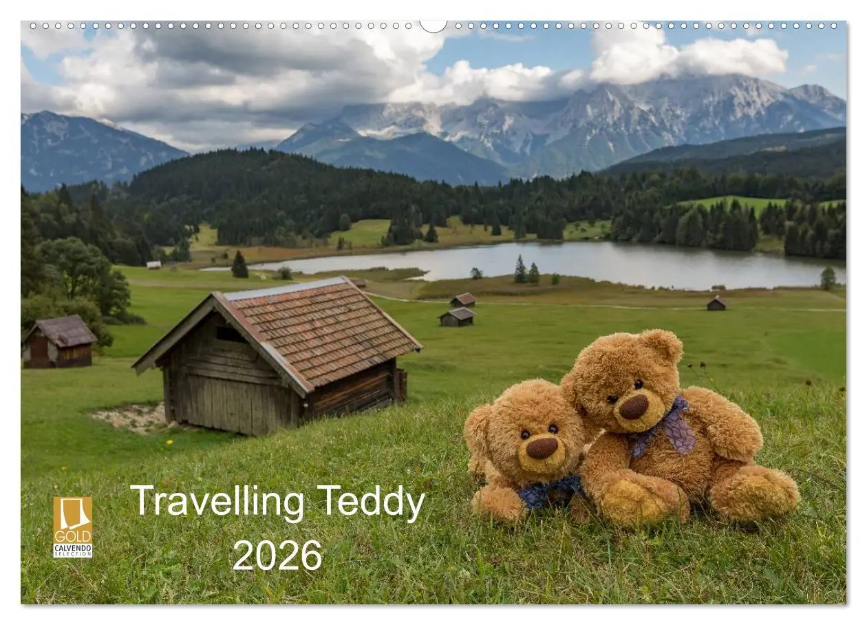 Cover: 9783457973547 | Travelling Teddy 2026 (Wandkalender 2026 DIN A2 quer), CALVENDO...