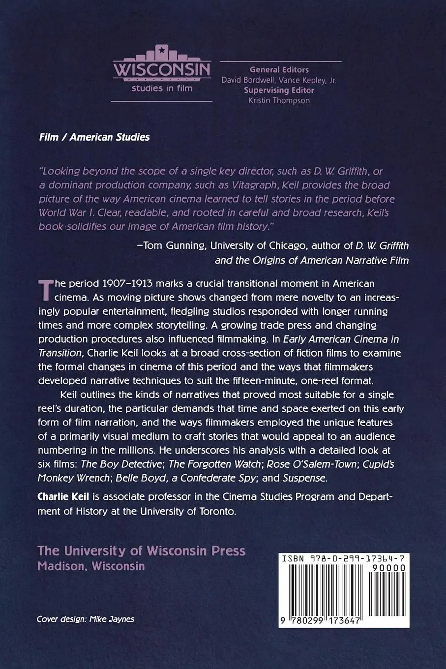 Rückseite: 9780299173647 | Early American Cinema in Transition | Charlie Keil | Taschenbuch