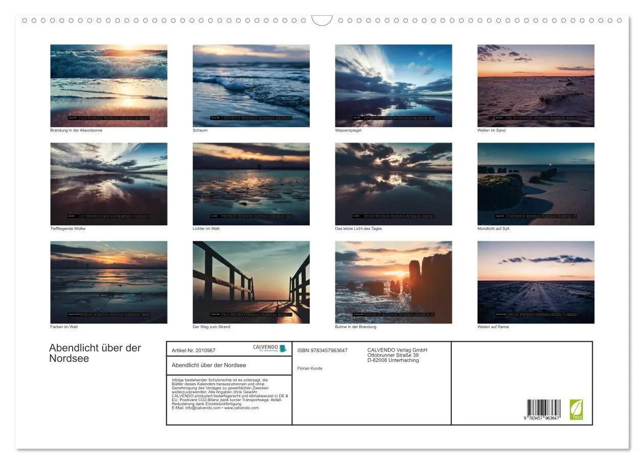 Bild: 9783457963647 | Abendlicht über der Nordsee (Wandkalender 2026 DIN A2 quer),...