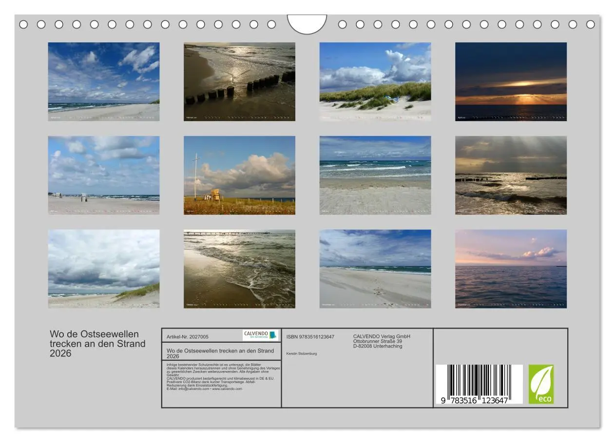 Bild: 9783516123647 | Wo de Ostseewellen trecken an den Strand 2026 (Wandkalender 2026...