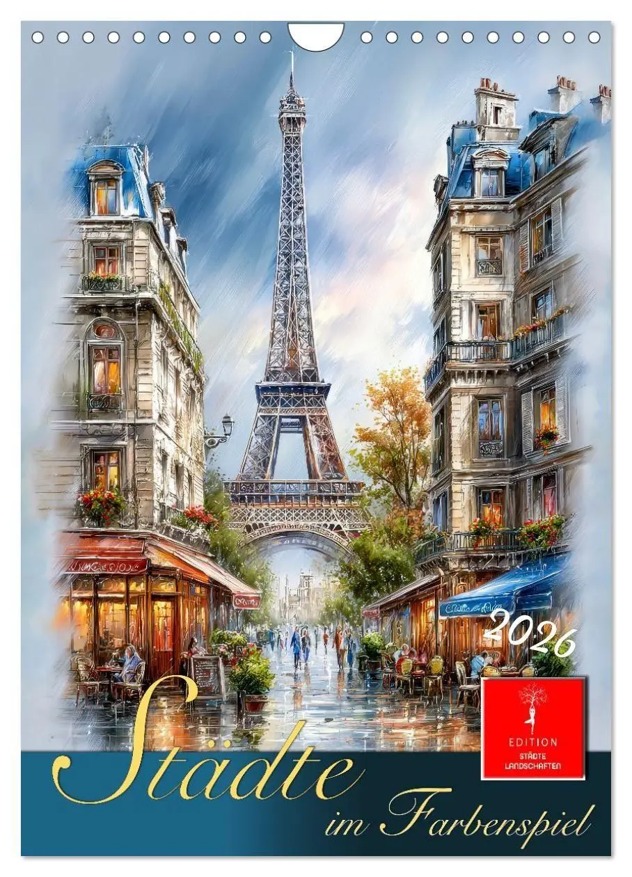Cover: 9783516743647 | Städte im Farbenspiel (Wandkalender 2026 DIN A4 hoch), CALVENDO...
