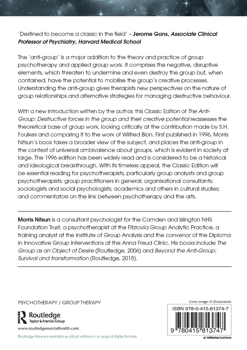 Rückseite: 9780415813747 | The Anti-Group | Morris Nitsun | Taschenbuch | Englisch | 2014