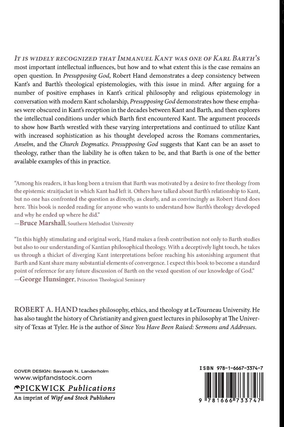 Rückseite: 9781666733747 | Presupposing God | Robert A. Hand | Taschenbuch | Englisch | 2022