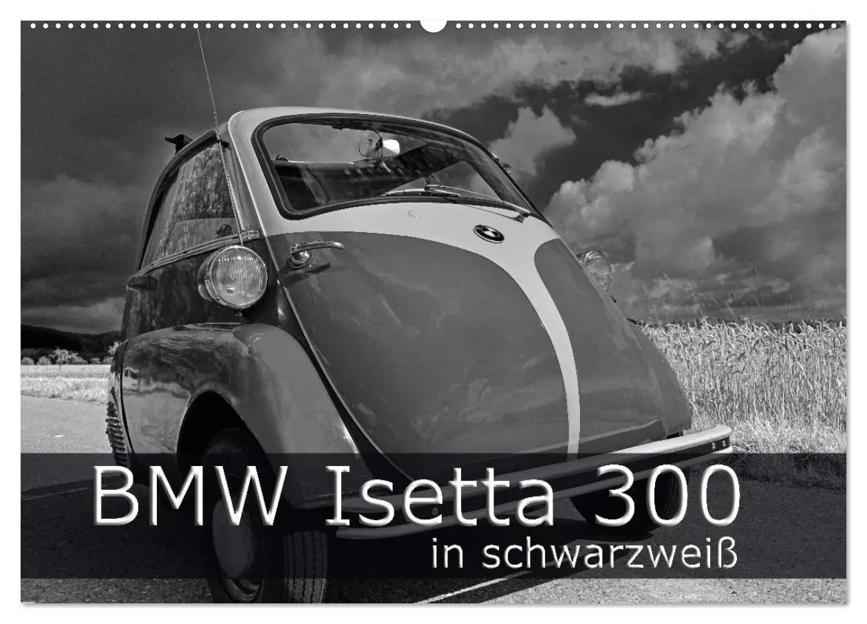 Cover: 9783516043747 | BMW Isetta 300 in schwarzweiß (Wandkalender 2026 DIN A2 quer),...