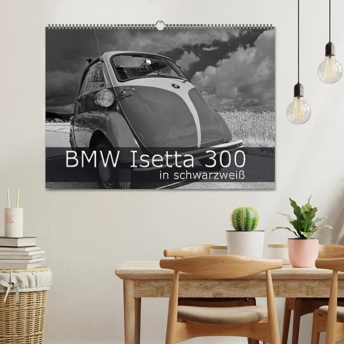 Bild: 9783516043747 | BMW Isetta 300 in schwarzweiß (Wandkalender 2026 DIN A2 quer),...