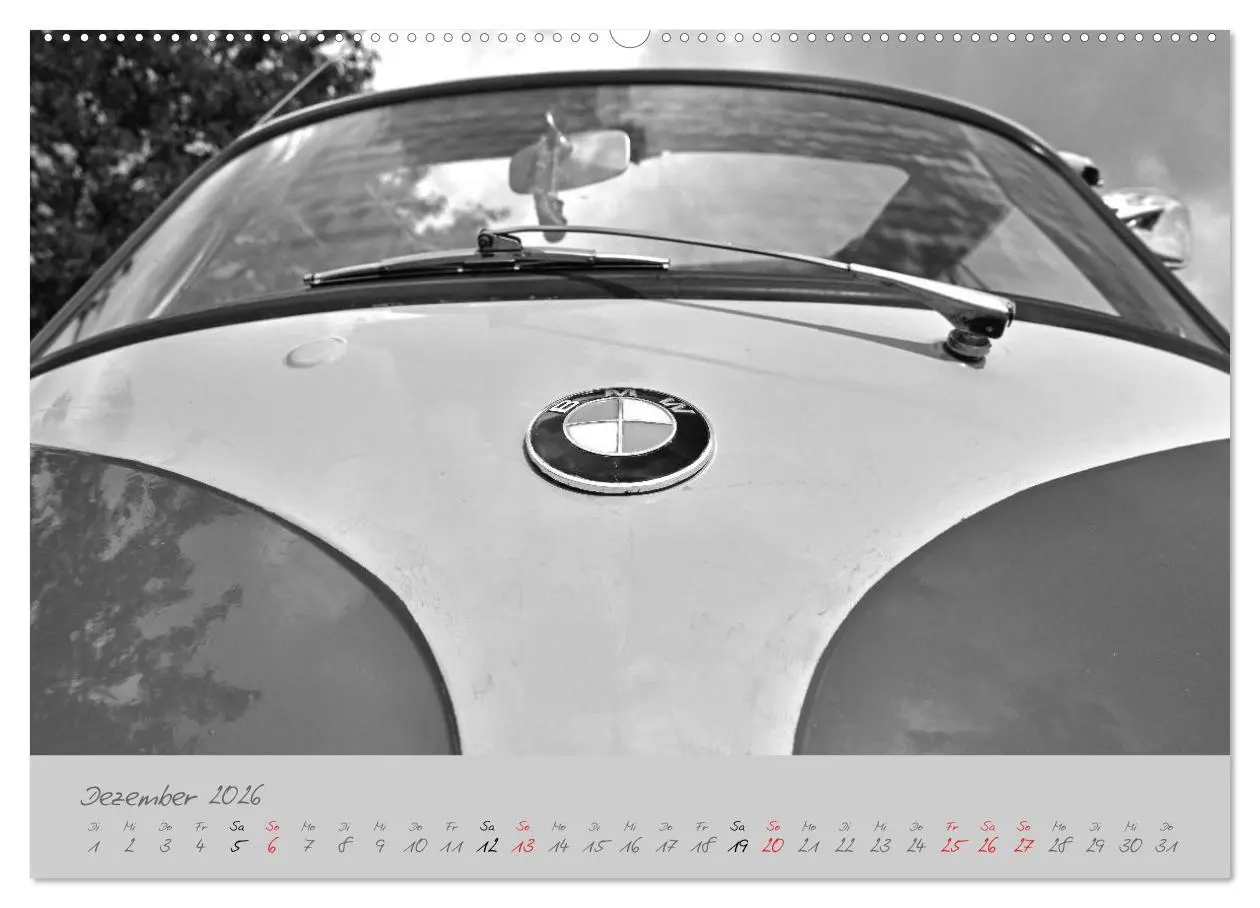 Bild: 9783516043747 | BMW Isetta 300 in schwarzweiß (Wandkalender 2026 DIN A2 quer),...
