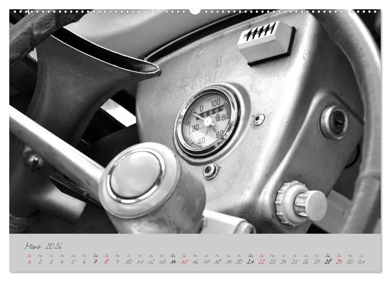 Bild: 9783516043747 | BMW Isetta 300 in schwarzweiß (Wandkalender 2026 DIN A2 quer),...