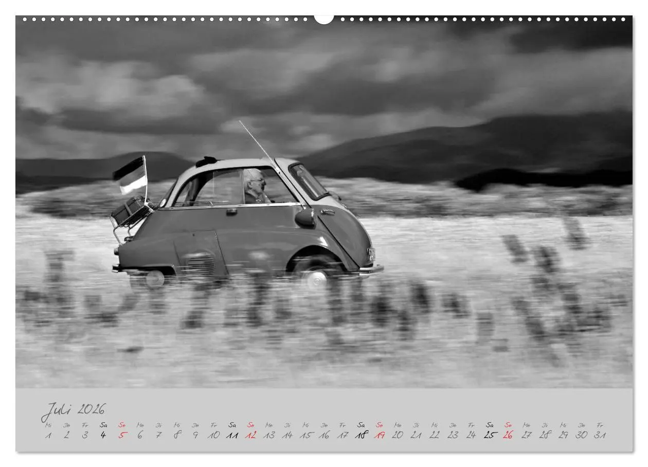 Bild: 9783516043747 | BMW Isetta 300 in schwarzweiß (Wandkalender 2026 DIN A2 quer),...