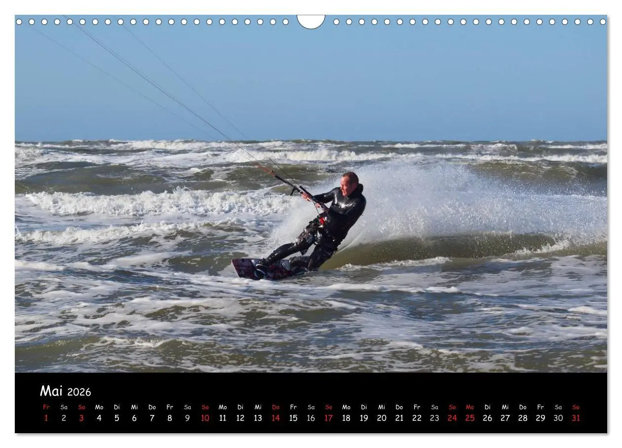 Bild: 9783516113747 | Kitesurfen - Faszination auf dem Wasser (Wandkalender 2026 DIN A3...