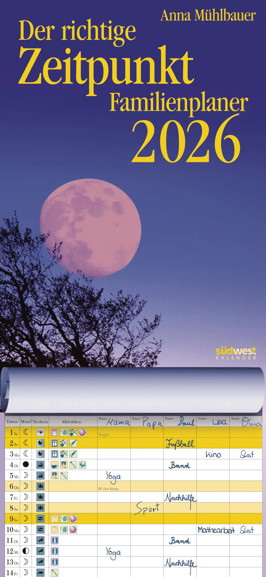 Cover: 9783517103747 | Der richtige Zeitpunkt Familienplaner 2026 - Monats-Wandkalender...