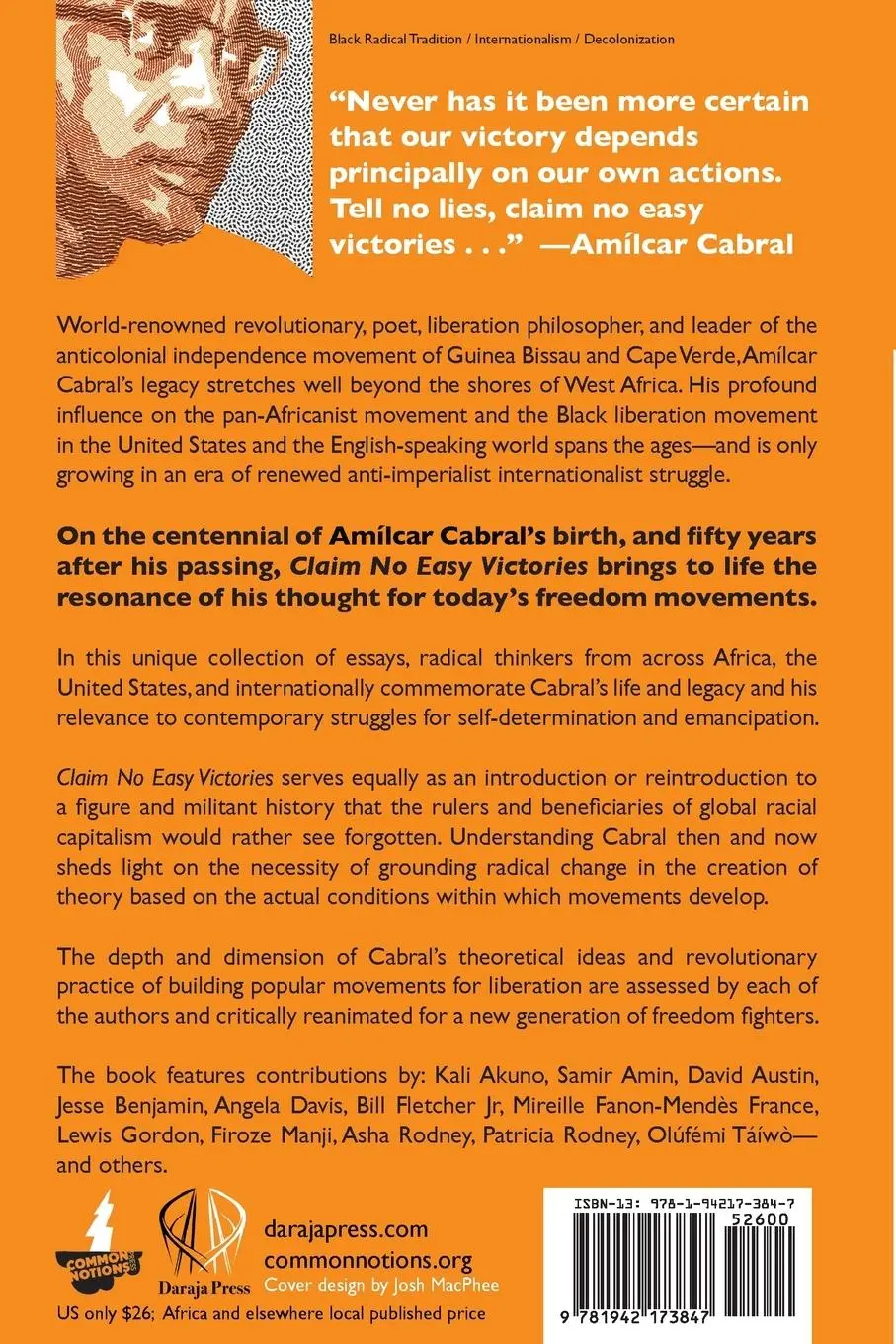 Rückseite: 9781942173847 | Claim No Easy Victories | The Legacy of Amilcar Cabral - 2nd Edition