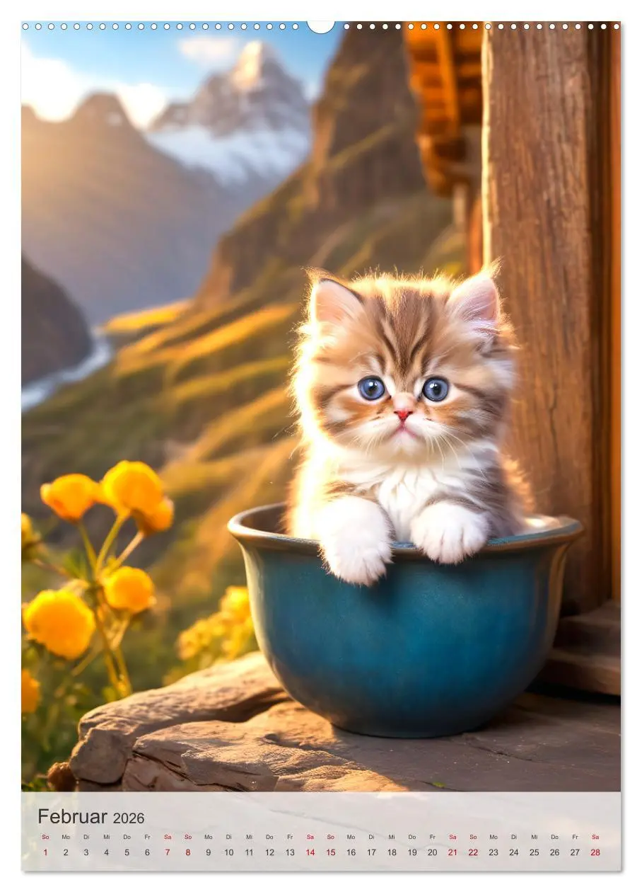 Bild: 9783516273847 | Katzenkinder (Wandkalender 2026 DIN A2 hoch), CALVENDO Monatskalender