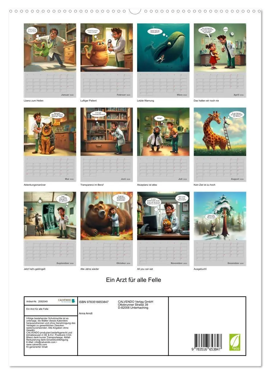 Bild: 9783516653847 | Ein Arzt für alle Felle (hochwertiger Premium Wandkalender 2026 DIN...
