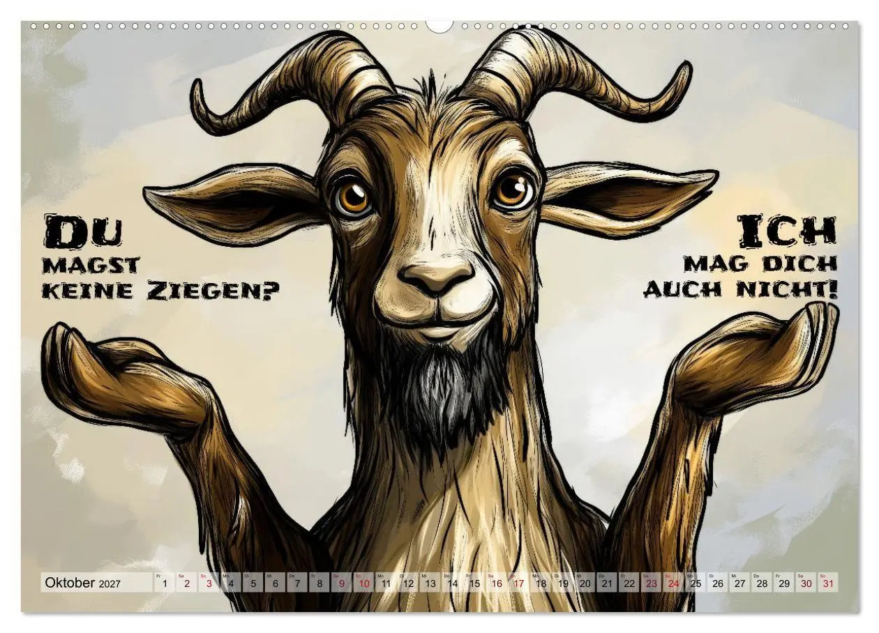Bild: 9783569053847 | Ziegen, süß aber psycho (hochwertiger Premium Wandkalender 2027 DIN...