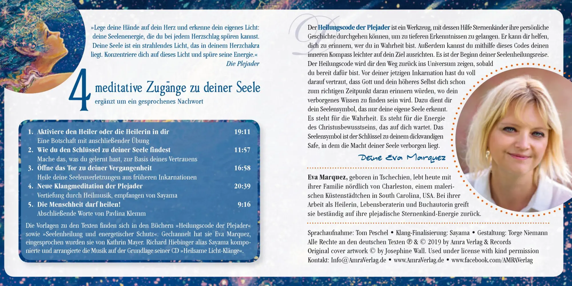 Rückseite: 9783954473847 | Heilungscode der Plejader [Übungs-CD 1] | Eva Marquez (u. a.) | CD
