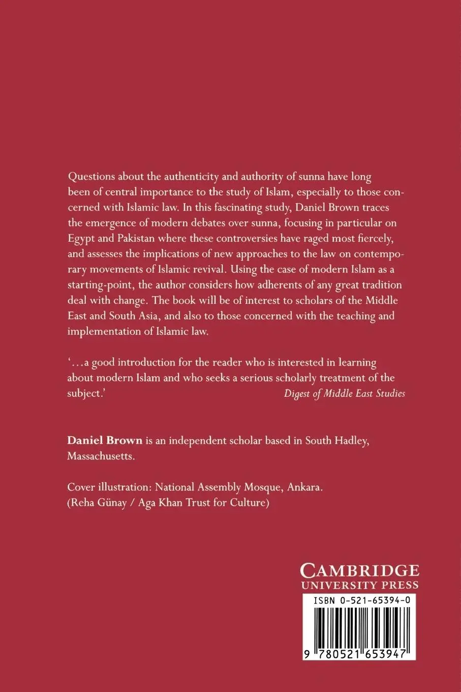 Rückseite: 9780521653947 | Rethinking Tradition in Modern Islamic Thought | Daniel Brown | Buch