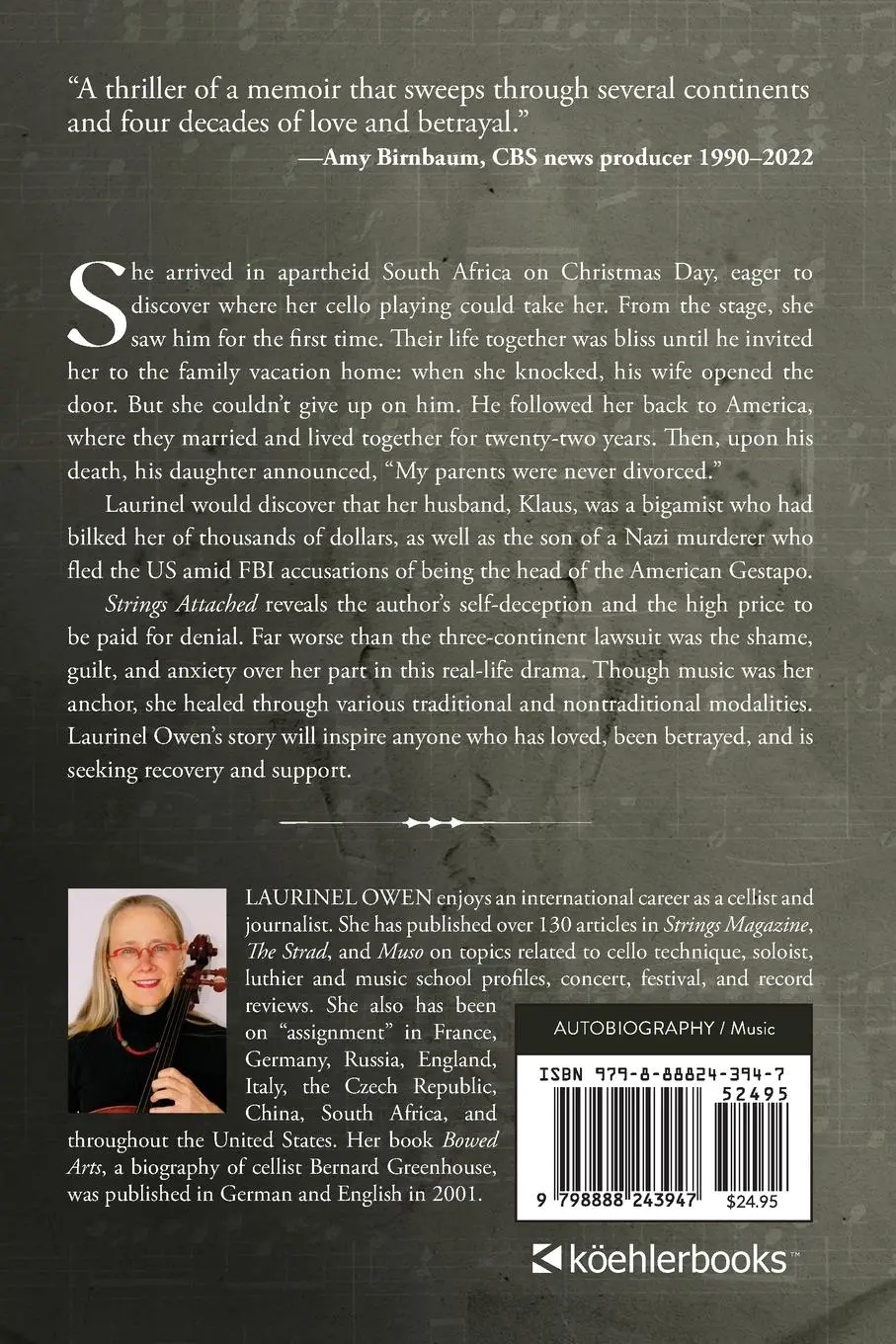 Rückseite: 9798888243947 | Strings Attached | A Memoir of Betrayal, Bigamy, and Self-Discovery