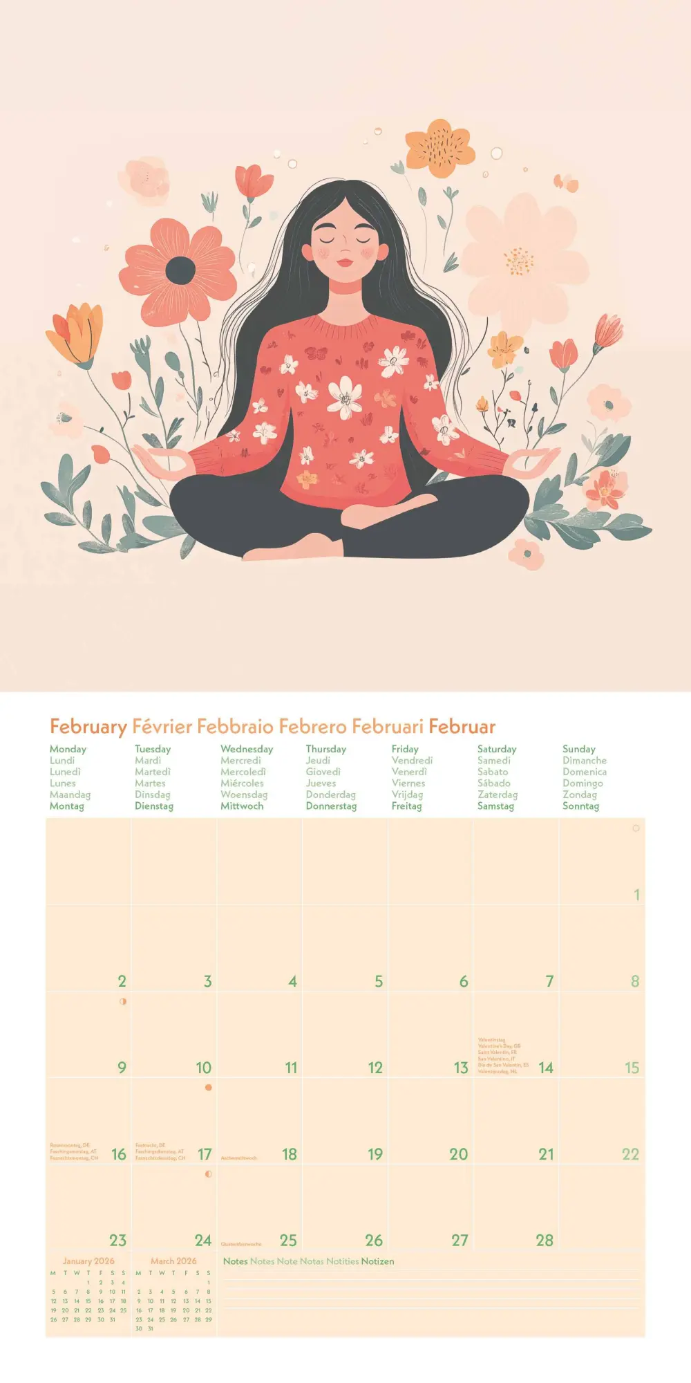 Bild: 4069095004047 | GreenLine Happy Vibes 2026 - Wand-Kalender - Broschüren-Kalender -...