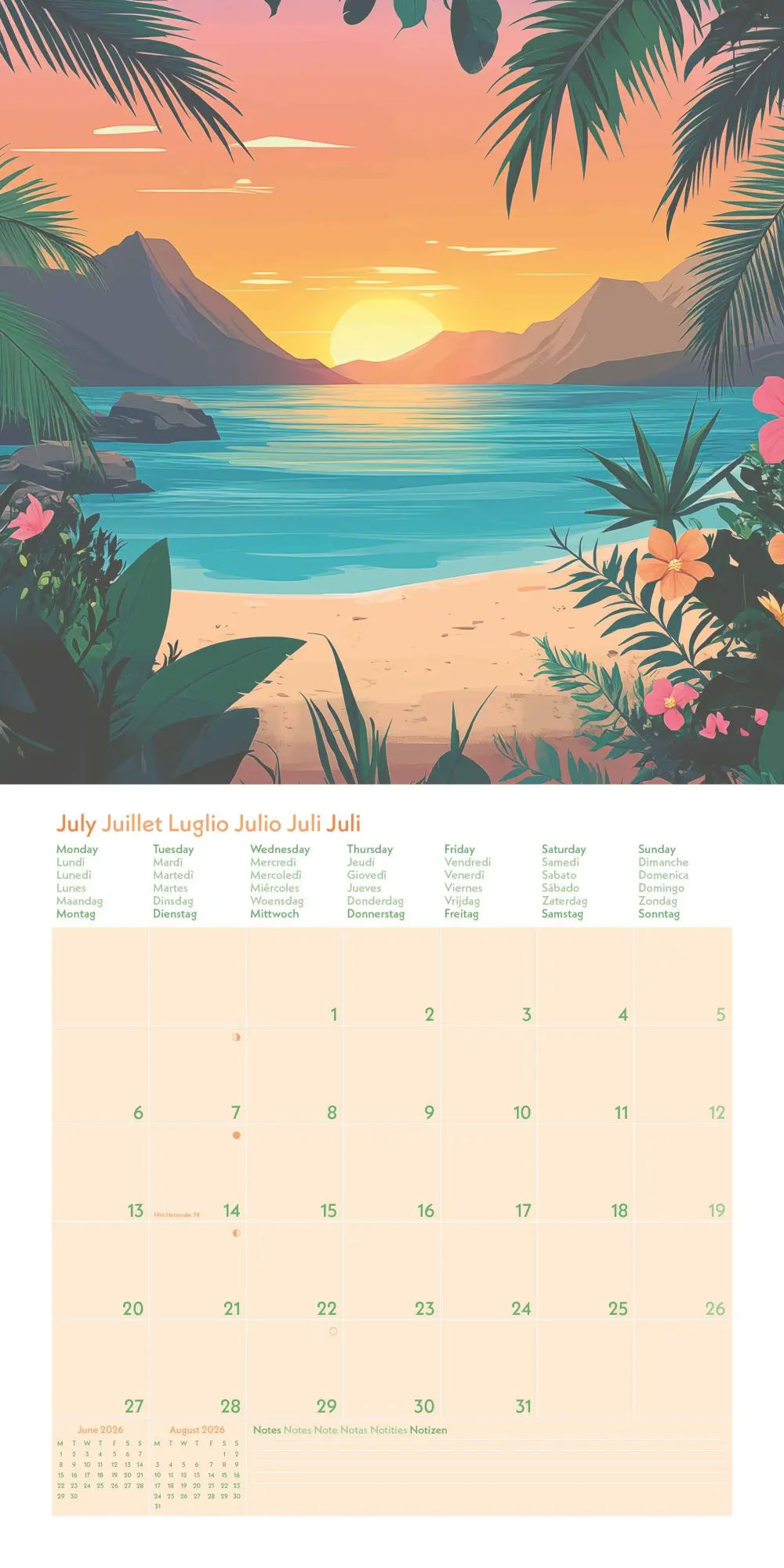 Bild: 4069095004047 | GreenLine Happy Vibes 2026 - Wand-Kalender - Broschüren-Kalender -...