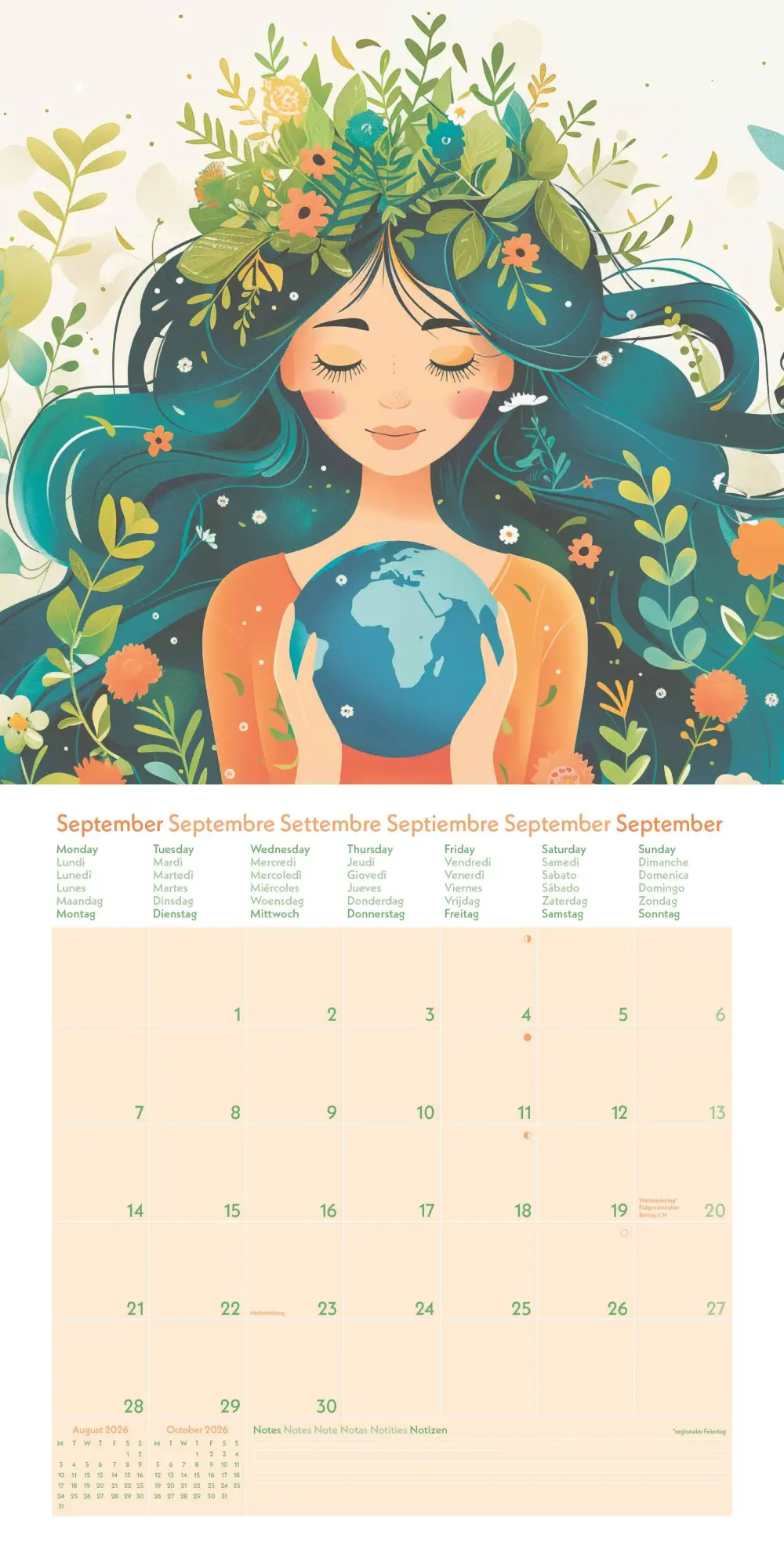 Bild: 4069095004047 | GreenLine Happy Vibes 2026 - Wand-Kalender - Broschüren-Kalender -...