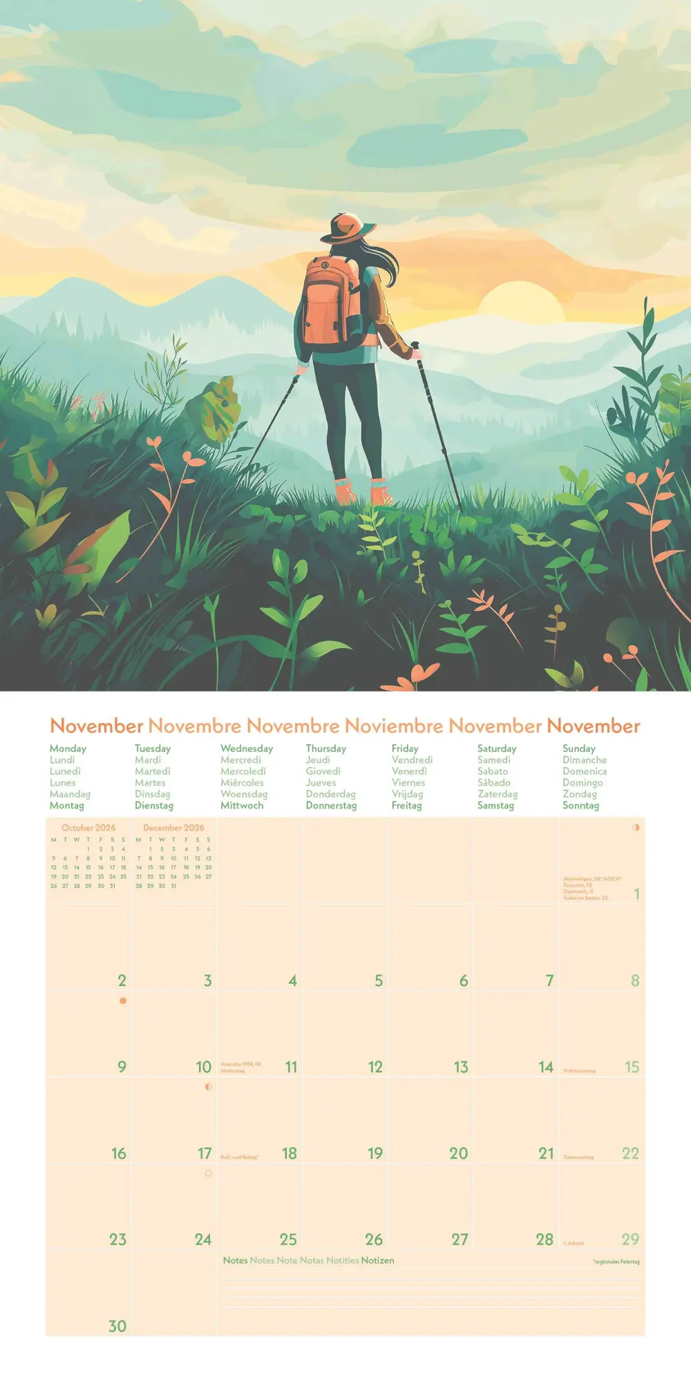 Bild: 4069095004047 | GreenLine Happy Vibes 2026 - Wand-Kalender - Broschüren-Kalender -...