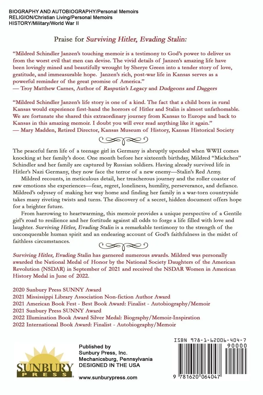 Rückseite: 9781620064047 | Surviving Hitler, Evading Stalin | Mildred Schindler Janzen (u. a.)