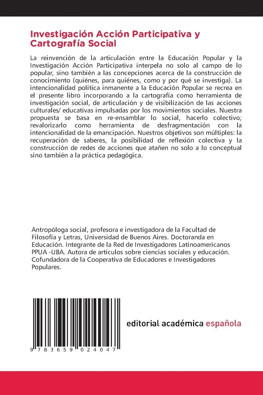 Rückseite: 9783659024047 | Investigación Acción Participativa y Cartografía Social | Taschenbuch
