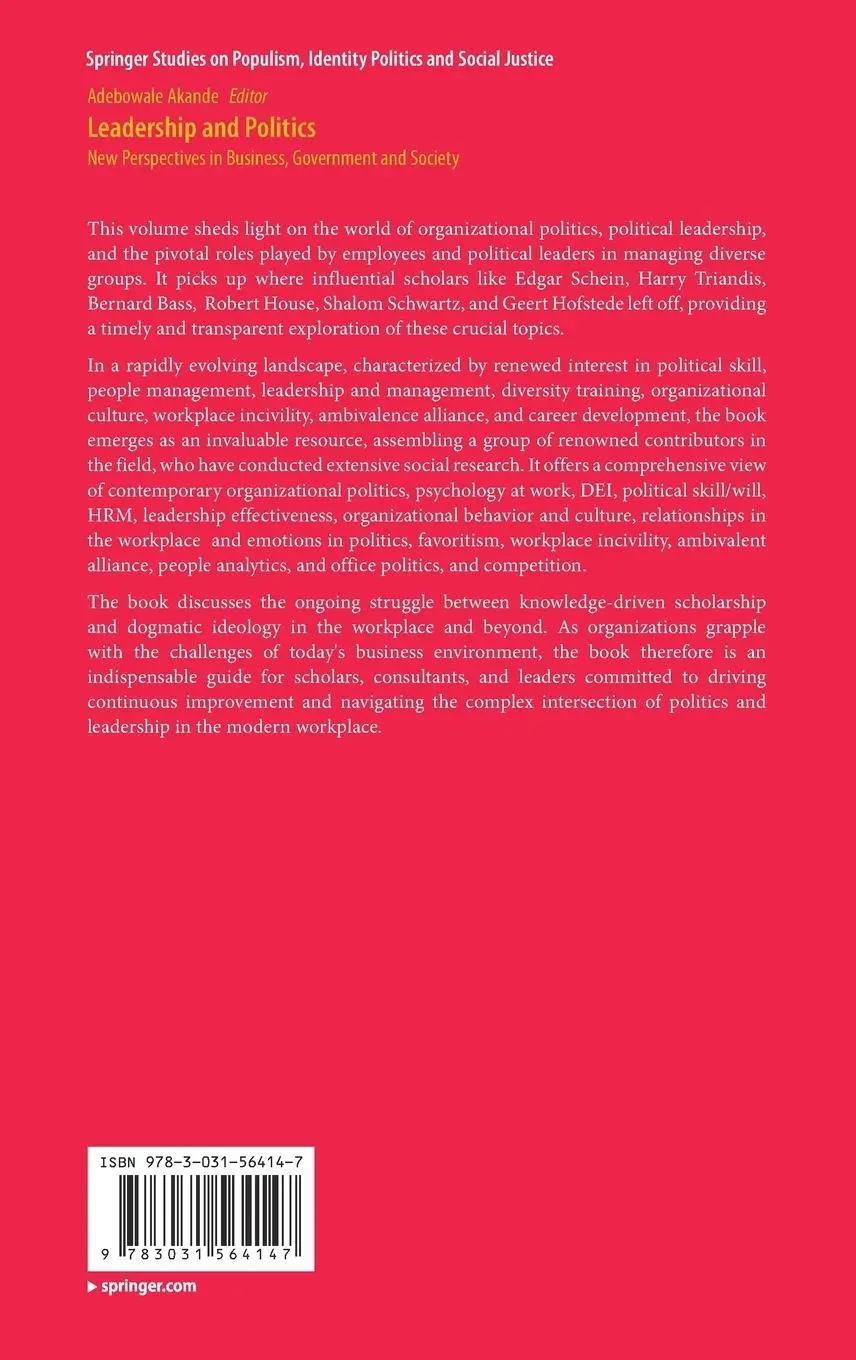 Rückseite: 9783031564147 | Leadership and Politics | Adebowale Akande | Buch | xxi | Englisch