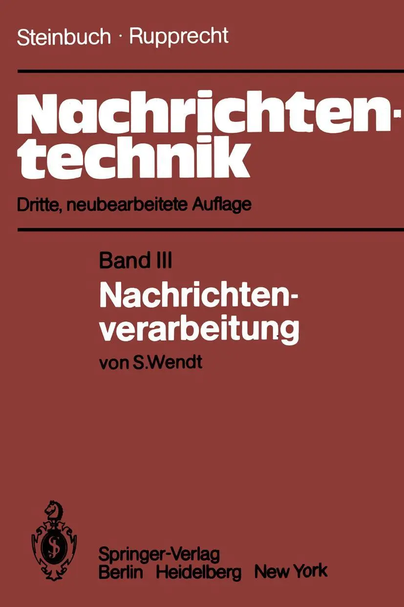 Cover: 9783540114147 | Nachrichtentechnik | Band III: Nachrichtenverarbeitung | Taschenbuch
