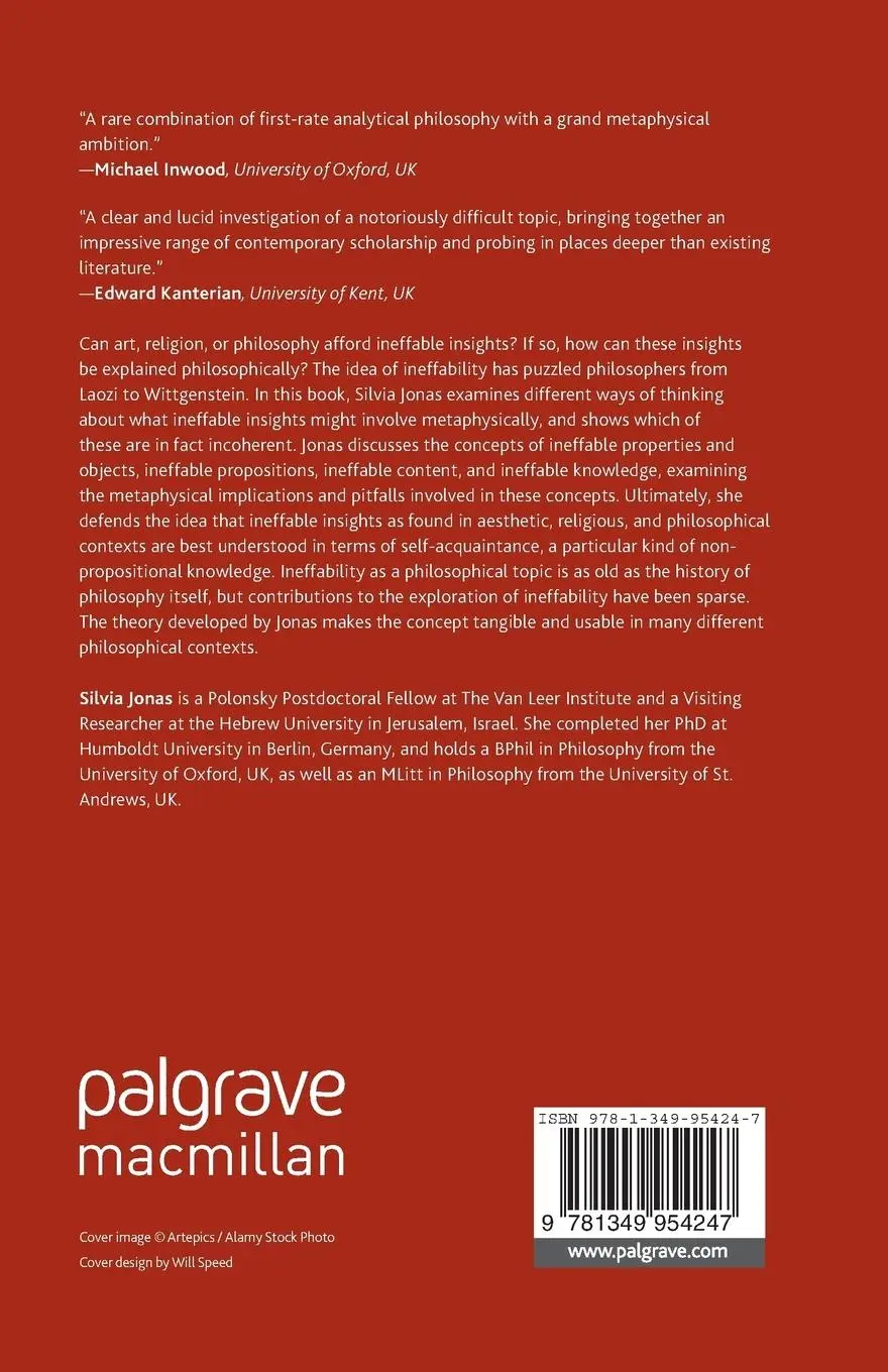 Rückseite: 9781349954247 | Ineffability and its Metaphysics | Silvia Jonas | Taschenbuch | xi