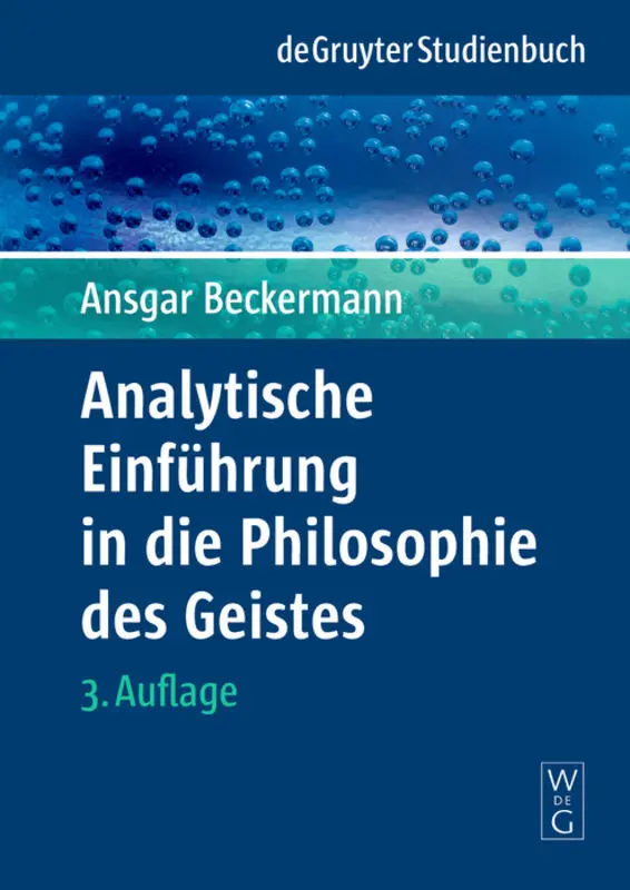 Cover: 9783110204247 | Analytische Einführung in die Philosophie des Geistes | Beckermann