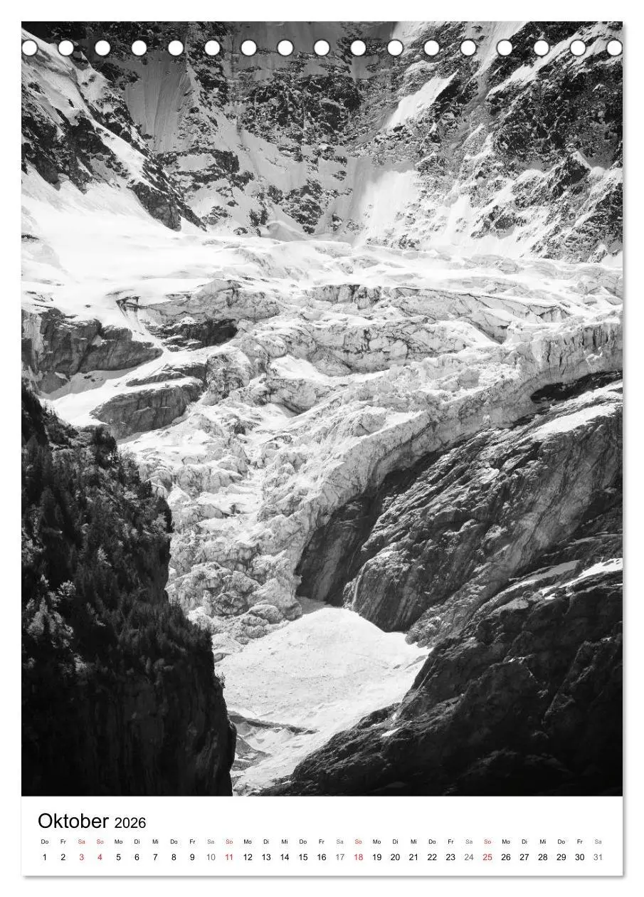 Bild: 9783516444247 | SCHWEIZER ALPEN in Schwarz und Weiß (Tischkalender 2026 DIN A5...