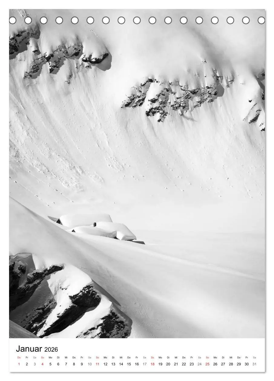 Bild: 9783516444247 | SCHWEIZER ALPEN in Schwarz und Weiß (Tischkalender 2026 DIN A5...
