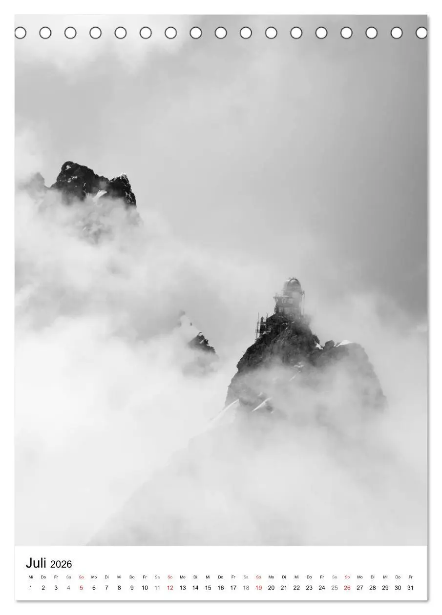 Bild: 9783516444247 | SCHWEIZER ALPEN in Schwarz und Weiß (Tischkalender 2026 DIN A5...