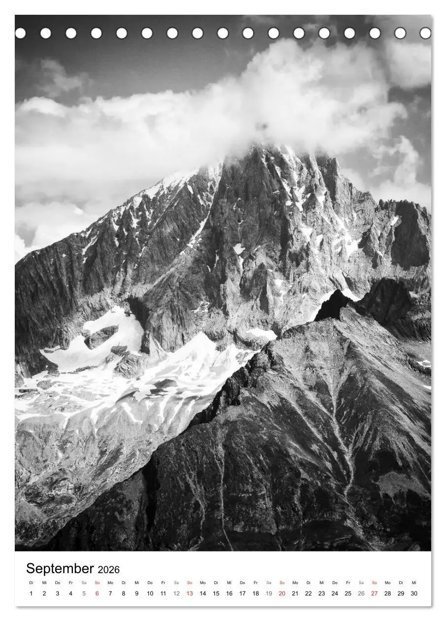 Bild: 9783516444247 | SCHWEIZER ALPEN in Schwarz und Weiß (Tischkalender 2026 DIN A5...
