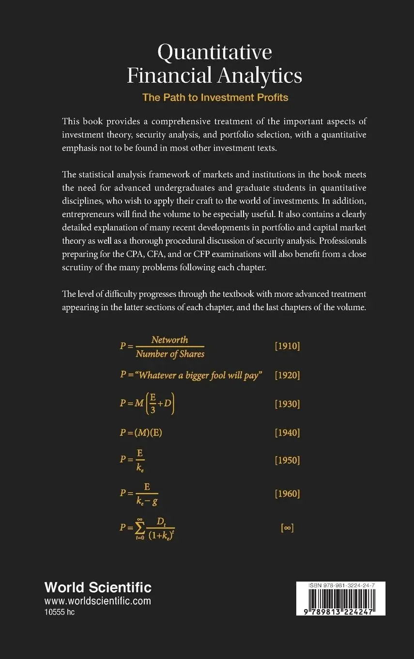Rückseite: 9789813224247 | QUANTITATIVE FINANCIAL ANALYTICS | Edward E Williams &amp; John A Dobelman