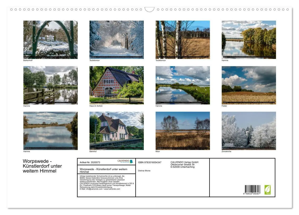 Bild: 9783516054347 | Worpswede - Künstlerdorf unter weitem Himmel (Wandkalender 2026 DIN...