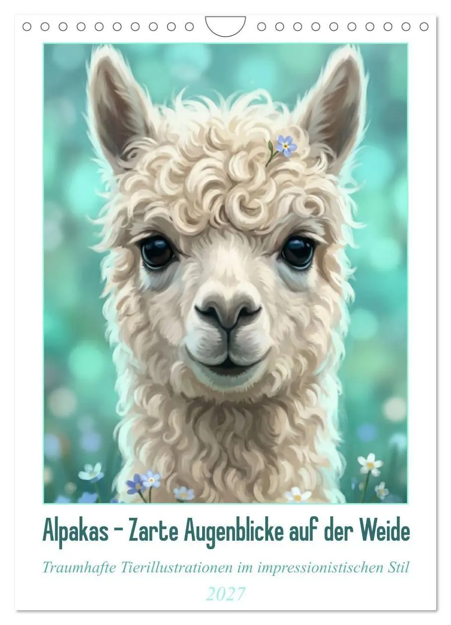 Cover: 9783516814347 | Alpakas - Zarte Augenblicke auf der Weide (Wandkalender 2027 DIN A4...