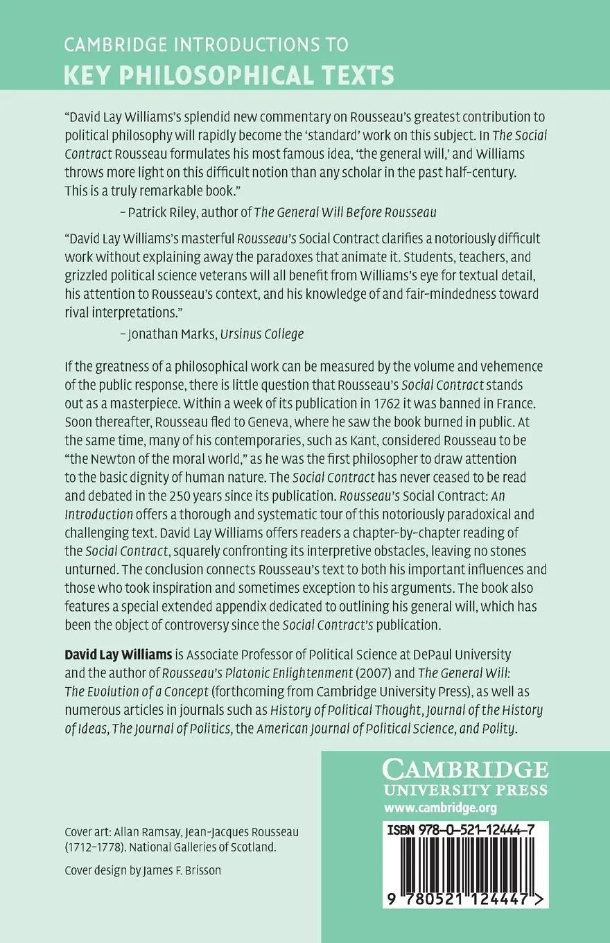 Rückseite: 9780521124447 | Rousseau's Social Contract | David Lay Williams | Taschenbuch | 2014