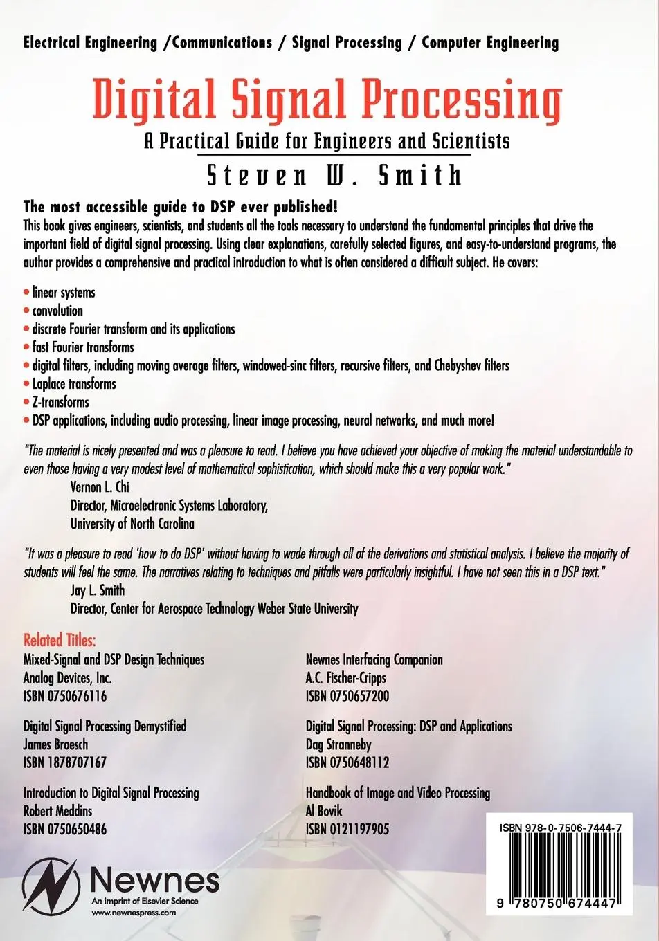 Rückseite: 9780750674447 | Digital Signal Processing | Steven Smith (u. a.) | Taschenbuch | 2002