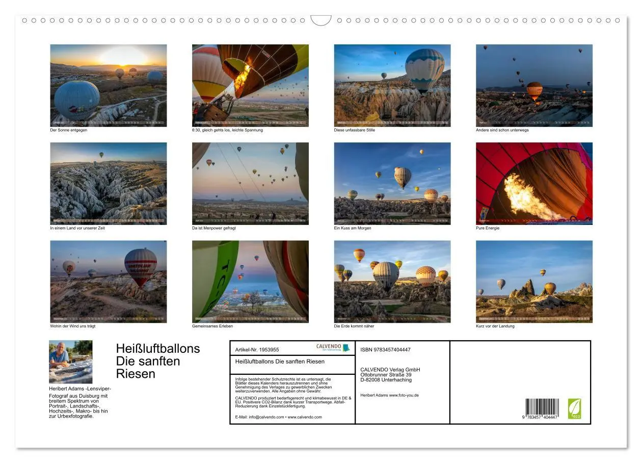Bild: 9783457404447 | Heißluftballons Die sanften Riesen (Wandkalender 2026 DIN A2 quer),...