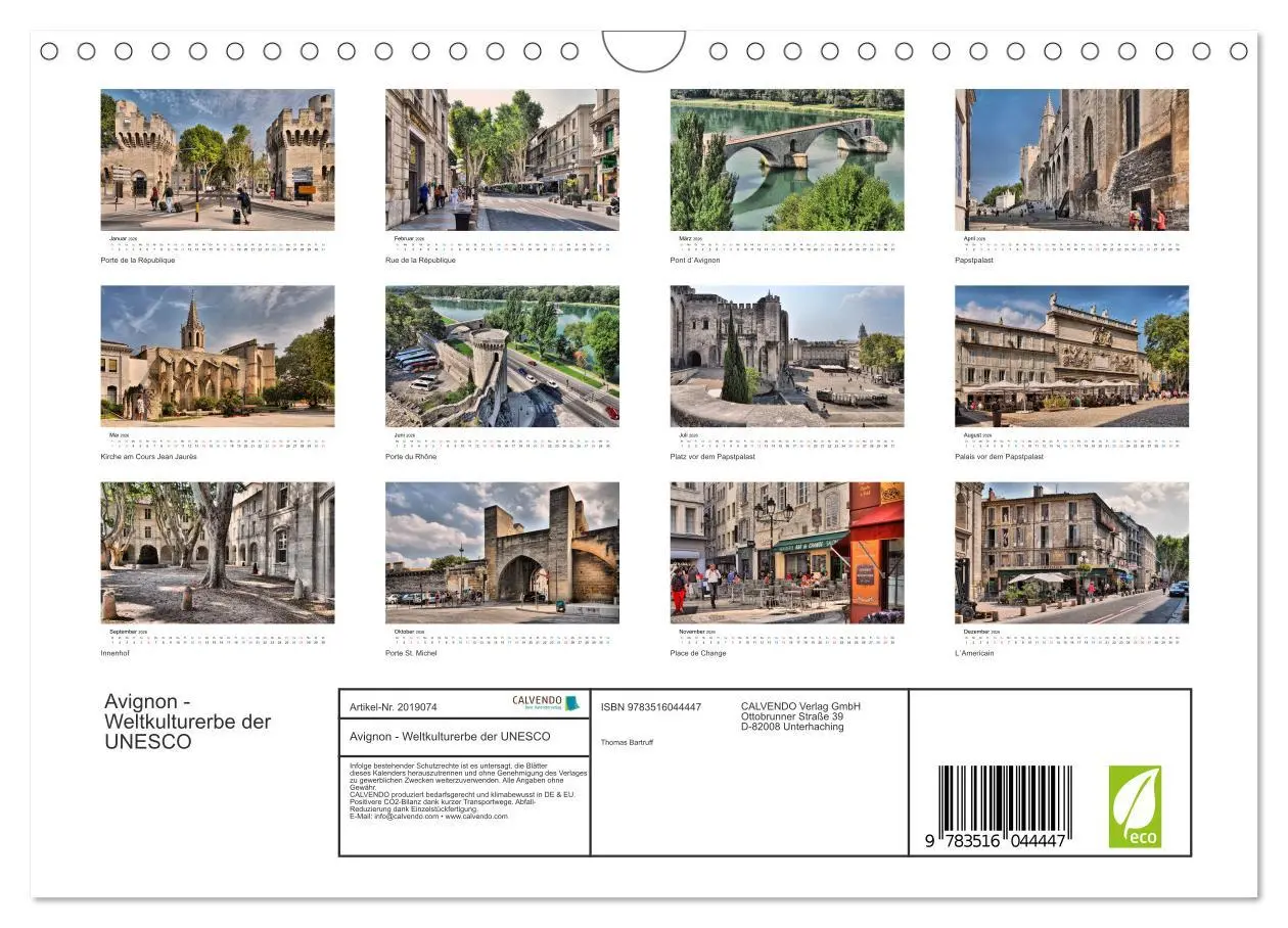 Bild: 9783516044447 | Avignon - Weltkulturerbe der UNESCO (Wandkalender 2026 DIN A4...